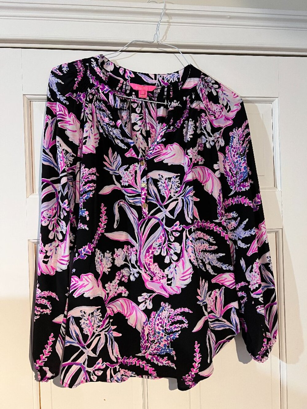 Lilly Pulitzer Elsa Silk Blouse size L
